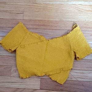 Ambiance, Yellow Crop Top, Small